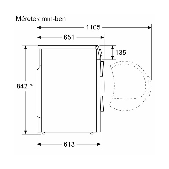 Bosch WQB245A7BY hőszivattyús szárítógép,9kg,59,8x61.3x84.2cm