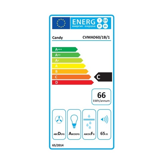 Candy CVMAD60/1B/1 beépíthető falra szerelhető döntött kürtös konyhai elszívó,60x43x114cm,fehér