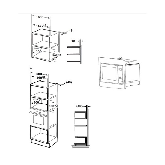 Candy MIS1730X beépíhető mikrohullámú sütő,17L,1000W,inox