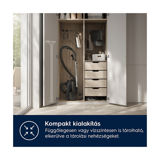 Electrolux EB61H6SW porzsákos porszívó, 850W, kagyló szín, turbó fej