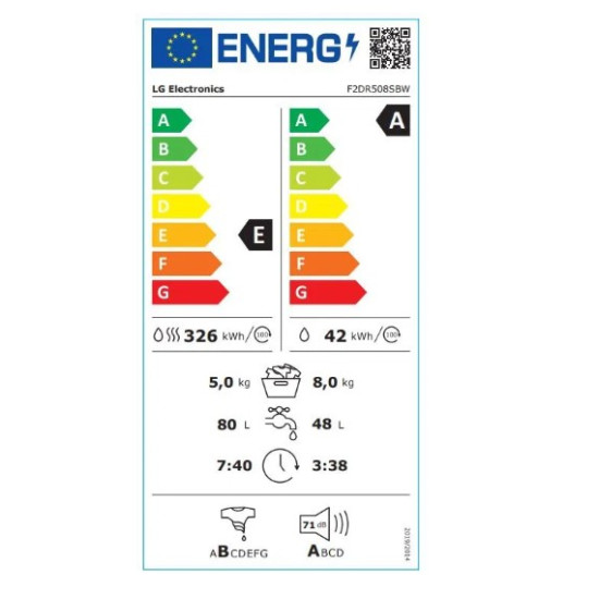 LG F2DR508SBW mosó-szárítógép gőzfunkcióval,8/5kg,AI DD™ technológia,Inverter DirectDrive,60x47.5x85cm 