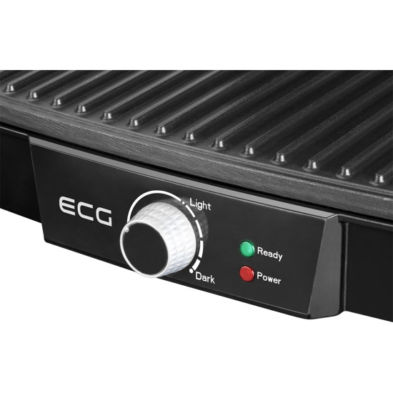 ECG KG 100 elektromos grill kontakt grill 3 üzemeltetési helyzet: grillezés, BBQ, sütés, 180°-ban kinyitható