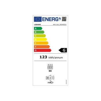 Liebherr WKB 1812 borhűtő, 66 palackos, 60x61.3x89 cm, fekete 