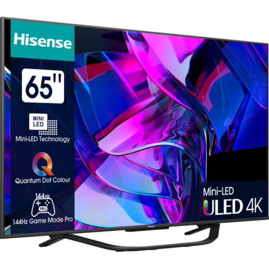 Hisense 65U7KQ Mini-LED ULED 4K UHD Smart LED TV,164cm,65",fekete/sötétszürke