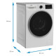 Beko B3WFU584110W elöltöltős mosógép,8kg,ProSmart™ inverteres motor,Wifi,gőzfunkció,60x55x84.5cm