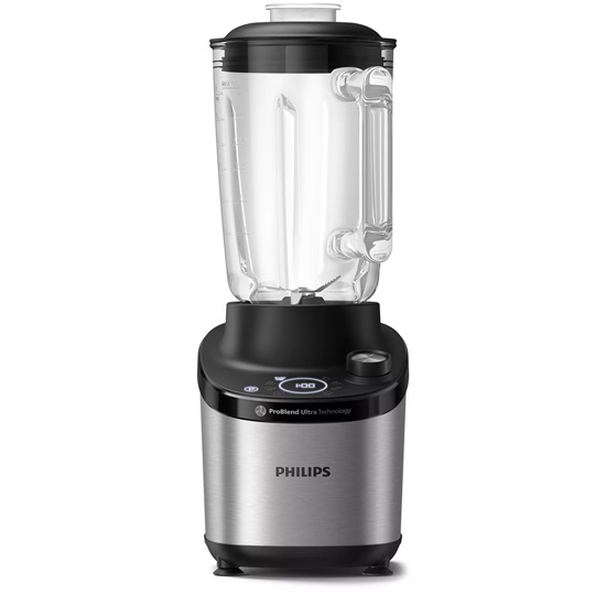 Philips HR3760/10 turmixgép, 1500W, 2 db kulaccsal, 2L, üveg kehely, digitális kijelző, gyorsan választható programok idő és sebességbeállítással, fémes és fekete szín 