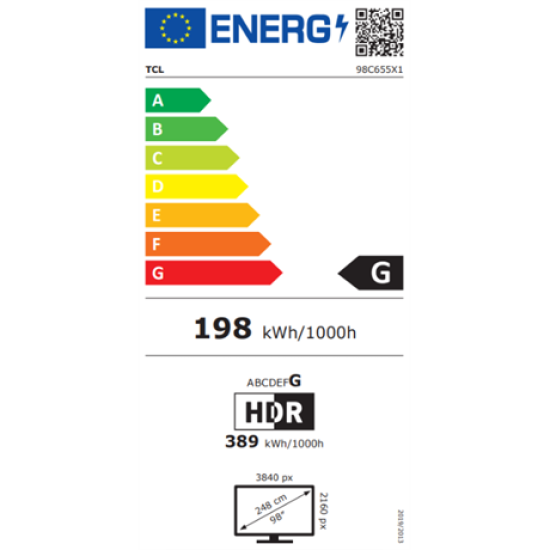 TCL 98C655 4K UHD QLED GOOGLE Smart TV,98",248.92cm