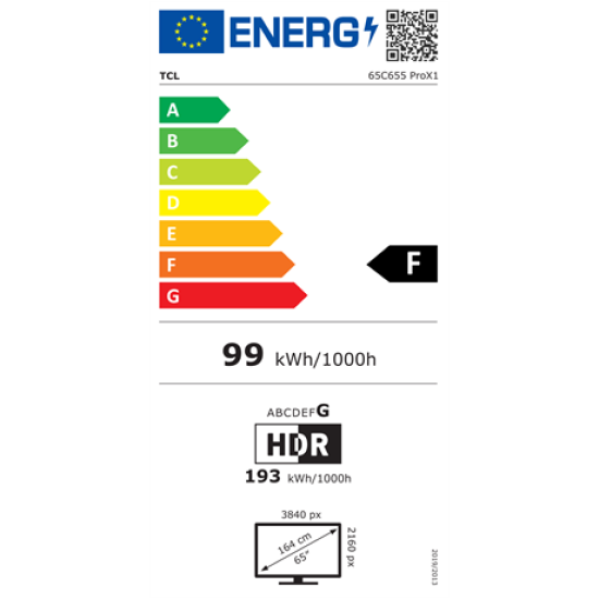 TCL 65C655PRO 4K UHD FALD QLED TV Google Smart TV, 65",165.1cm 