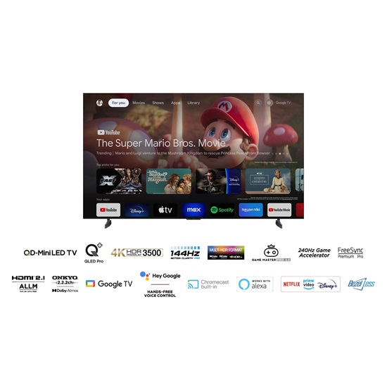 TCL 85C855 4K UHD QD-MiniLED GOOGLE Smart TV,85",215.9cm 