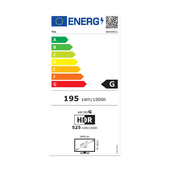 TCL 98X955 UHD MiniLED QLED Google Smart TV,98",248.92cm