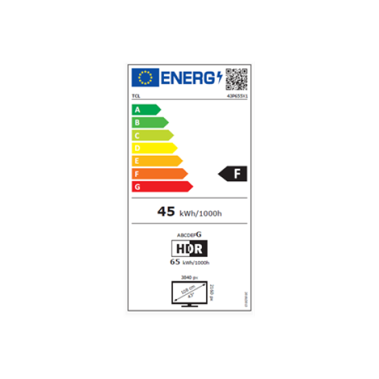 TCL 43P655 4K UHD Google Smart LED TV,43",109.22cm 