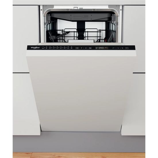 Whirlpool WSIP 4O33 PFE teljesen beépíthető keskeny mosogatógép,10 teríték,44.8x55.5x82cm