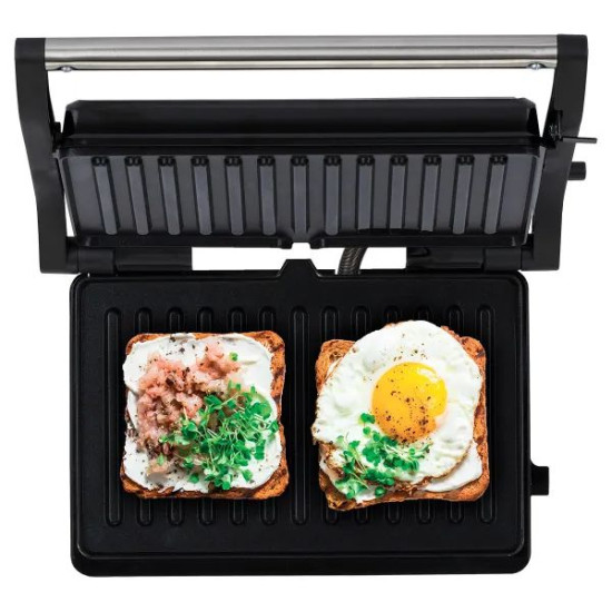 MPM MGR-13 grill és panini sütő 2az1ben tapadásmentes felület,1000W,inox 