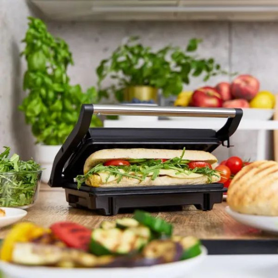 MPM MGR-13 grill és panini sütő 2az1ben tapadásmentes felület,1000W,inox 