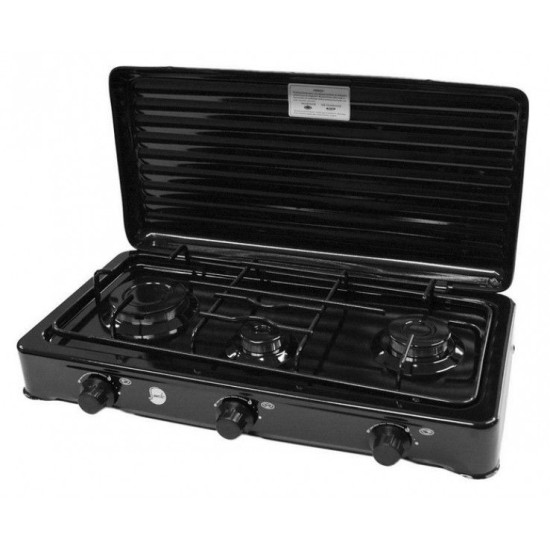 MPM SMILE-KN-03/1KB  tripla gázfőzőlap gázrezsó fekete szín