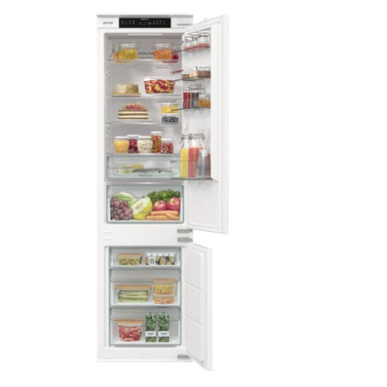 Gorenje NRKI519E41 No Frost beépíthető alulfagyasztós kombinált hűtőszekrény, inverteres kompresszor, 208/76L, 54x54.5x193.2 cm 