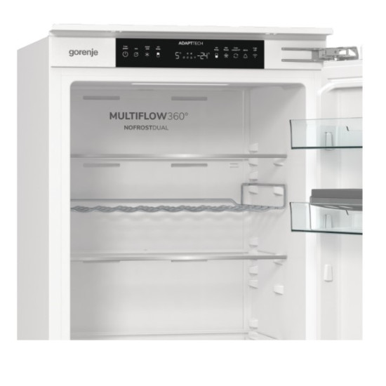 Gorenje NRKI517E62WF No Frost Dual Advance beépíthető alulfagyasztós kombinált hűtőszekrény, inverteres kompresszor,WIFI, 176/76L,54x54.5x177.2 cm 