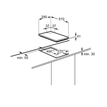 Electrolux EGG3322NVX Főzőlap Domino Beépíthető, inox, 29x51x4.1