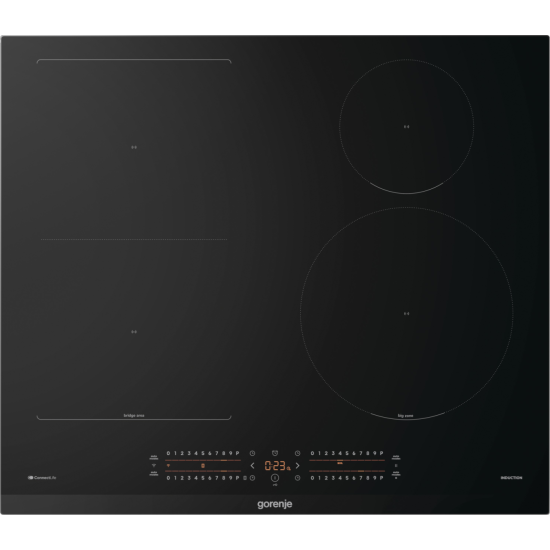 Gorenje GI6432BCWF beépíthető indukciós kerámialap, Bridge összekapcsolható főzőzónával, 59.5x52x5.4 cm, fekete 