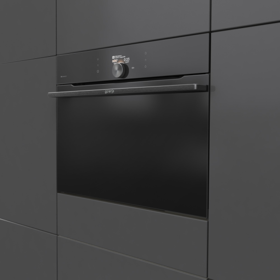 Gorenje BCM4058B beépíthető kompakt gőzpároló és kombinált sütő, WIFI, 59.5x54.6x45.5 cm, fekete 