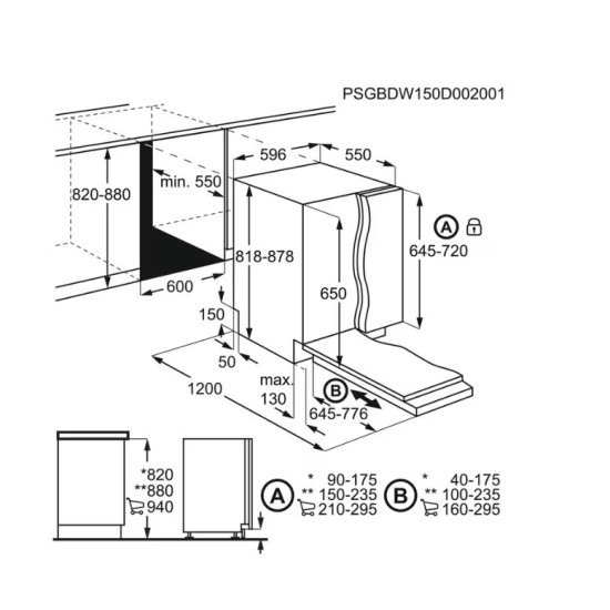 Electrolux EES48200L teljesen beépíthető mosogatógép, 14 teríték, inverter motor, 3 kosár, automatikus ajtónyitás, 59.6x55x81.8 cm 