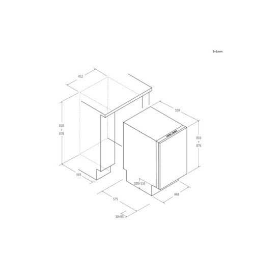 Haier XI1C3TB2FB teljesen beépíthető mosogatógép, 11 teríték, inverter motor, 3 kosár, automatikus ajtónyitás, WIFI, 44.8x57.5x81.6 cm