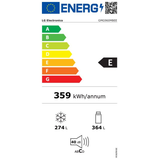 LG GMG960MBEE side by side hűtőszekrény francia ajtós kialakítással, InstaView™, WIFI, 364/274L, Lineáris Inverter Kompresszor, 91.4x72.9x179.2 cm, ragyogó metál szín 