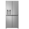 LG GML860PYFE side by side hűtőszekrény francia ajtós kialakítással, 286/220L, Smart Inverter Kompresszor, WIFI, hamvas matt ezüst, 83.5x73x178.7 cm 