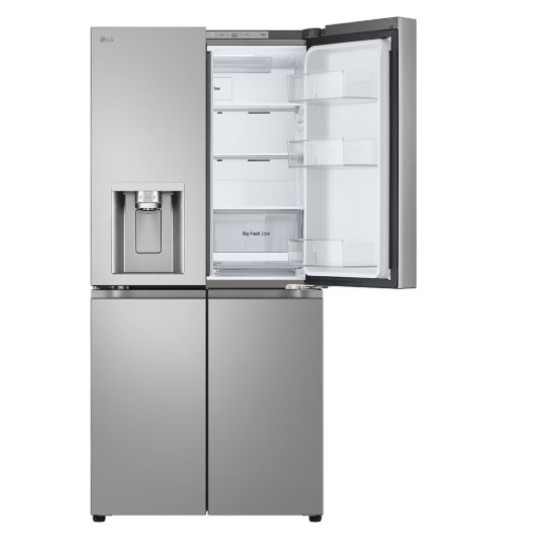 LG GML860PYFE side by side hűtőszekrény francia ajtós kialakítással, 286/220L, Smart Inverter Kompresszor, WIFI, hamvas matt ezüst, 83.5x73x178.7 cm 