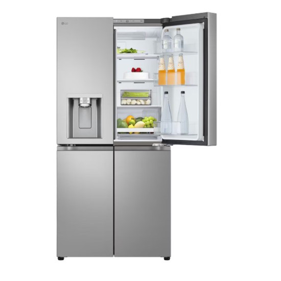 LG GML860PYFE side by side hűtőszekrény francia ajtós kialakítással, 286/220L, Smart Inverter Kompresszor, WIFI, hamvas matt ezüst, 83.5x73x178.7 cm 