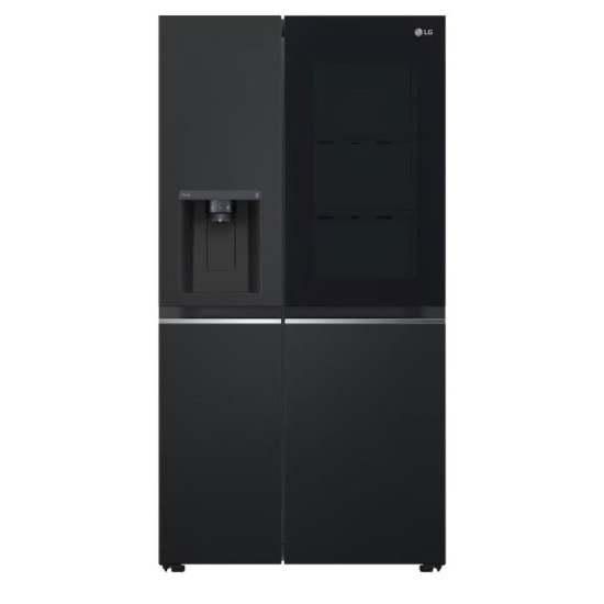 LG GSGV80EPLD side by side hűtőszekrény, 416/219L, InstaView™ , Lineáris Inverter Kompresszor, WIFI, 91.3x73.5x179 cm, matt éjfekete szín 