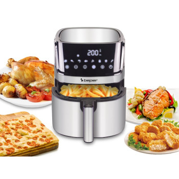 Beper P101FRI070 forrólevegős sütő, Air Fryer, 1700W, 7L, inox 