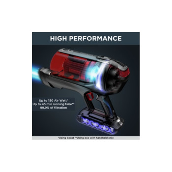 Rowenta RH98A8WO X-Force Flex 12.60 Animal Auto 150 AW vezeték nélküli álló porszívó, királypiros és fémes Noir szín, 320W 