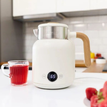 MPM MPM-MCZ-128/B1 bézs duplafalú vízforraló, Strix vezérlés, állítható hőmérséklet 10°C fokonként, 0.5-1.5 l, 2200W 