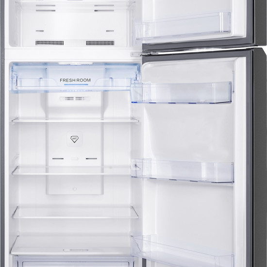 Tesla RD4650XTBE Total No Frost felülfagyasztós kombinált hűtőszekrény, 364/90L, 68.1x70.1x185 cm, fekete 