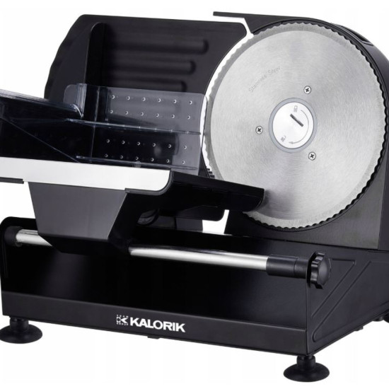 Kalorik AS2000BK fém metál fekete szeletelőgép  2db cserélhető rozsdamentes acél vágópengével, 220W