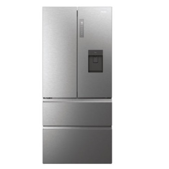 Haier HFW7819EWMP Total No Frost side by side hűtőszekrény francia ajtós kialakítással, 356/181L, Dual Inverter Kompresszor, Wifi, 83x66.9x192.5 cm, platina inox 