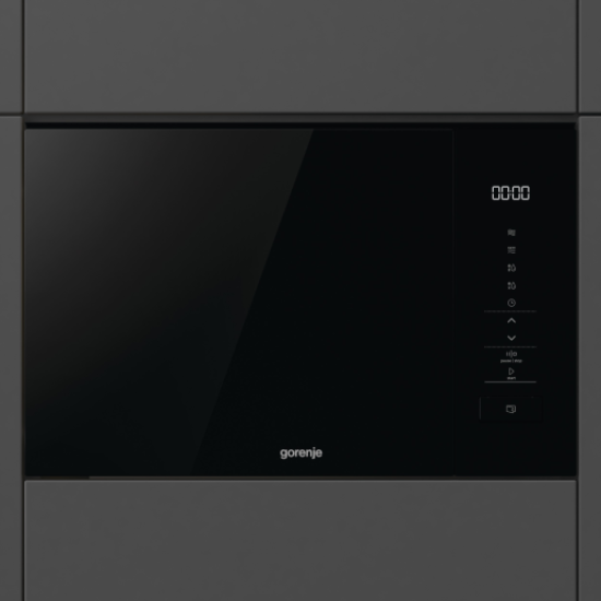 Gorenje BM201SG3DBG beépíthető mikrohullámú sütő, 20L, fekete, 38.6x59.4x31.7 cm 