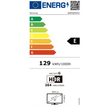Samsung QE85Q60DAUXXH 4K UHD Smart QLED TV, 85", 215.9 cm, titánszürke 