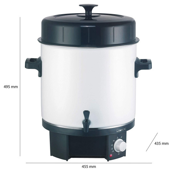 Clatronic EKA3338 befőzőgép fehér 25L 1800W tartósító főzőedény