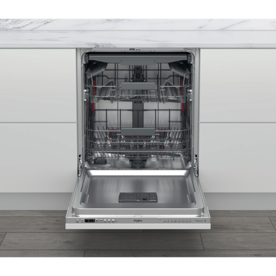 Whirlpool WIC 3C33 PFE teljesen beépíthető mosogatógép, 14 teríték, 3 kosár, automatikus ajtónyitás, 59.8x55.5x82 cm, ezüst szín 