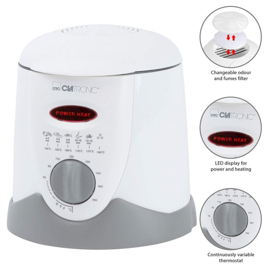 Clatronic FFR 2916 fehér 1L 900W olajsütő/fondue készítő FFR2916