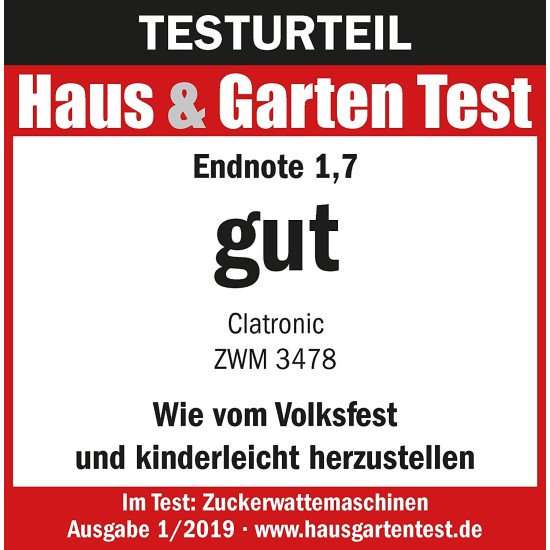 Clatronic ZWM 3478 fehér 500W vattacukor készítő ZWM3478