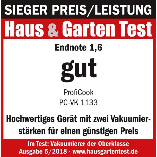 Proficook PC-VK 1146 vákumfóliázó gép PCVK1146