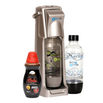 Sodaco B100E Basic ezüst szódagép +1 Zero Cola +1 szénsavasító palackkal