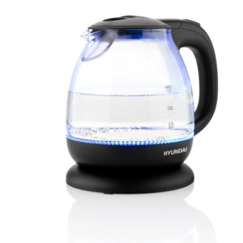 Hyundai VK101 vízforraló, 1L, 1100W, fekete üveg szín 