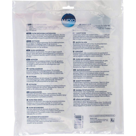Wpro UGF015 zsírszűrő telítettségjelzős UGF015
