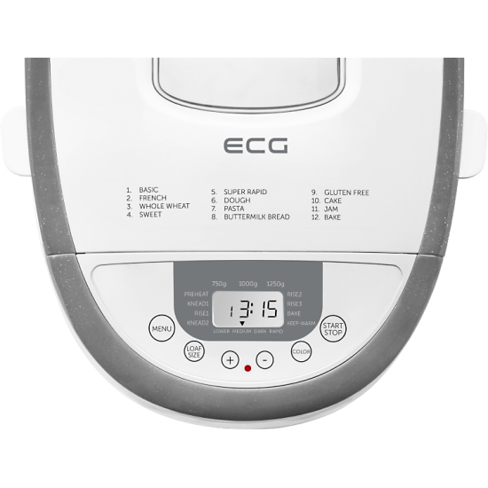 ECG PCB82120 kenyérsütő gluténmentes sütőprogrammal