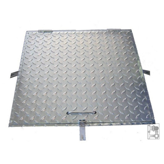 Horganyzott aknafedlap zárható 600X600