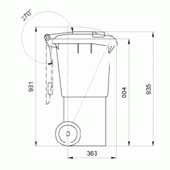 Kuka 60l szürke kerekes